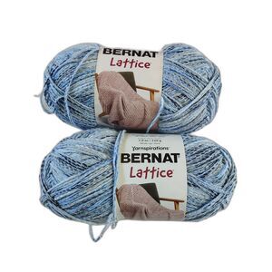 NEW Bernat Lattice Yarn Ocean Blues Lot 2 Skeins Discontinued Rare Color
